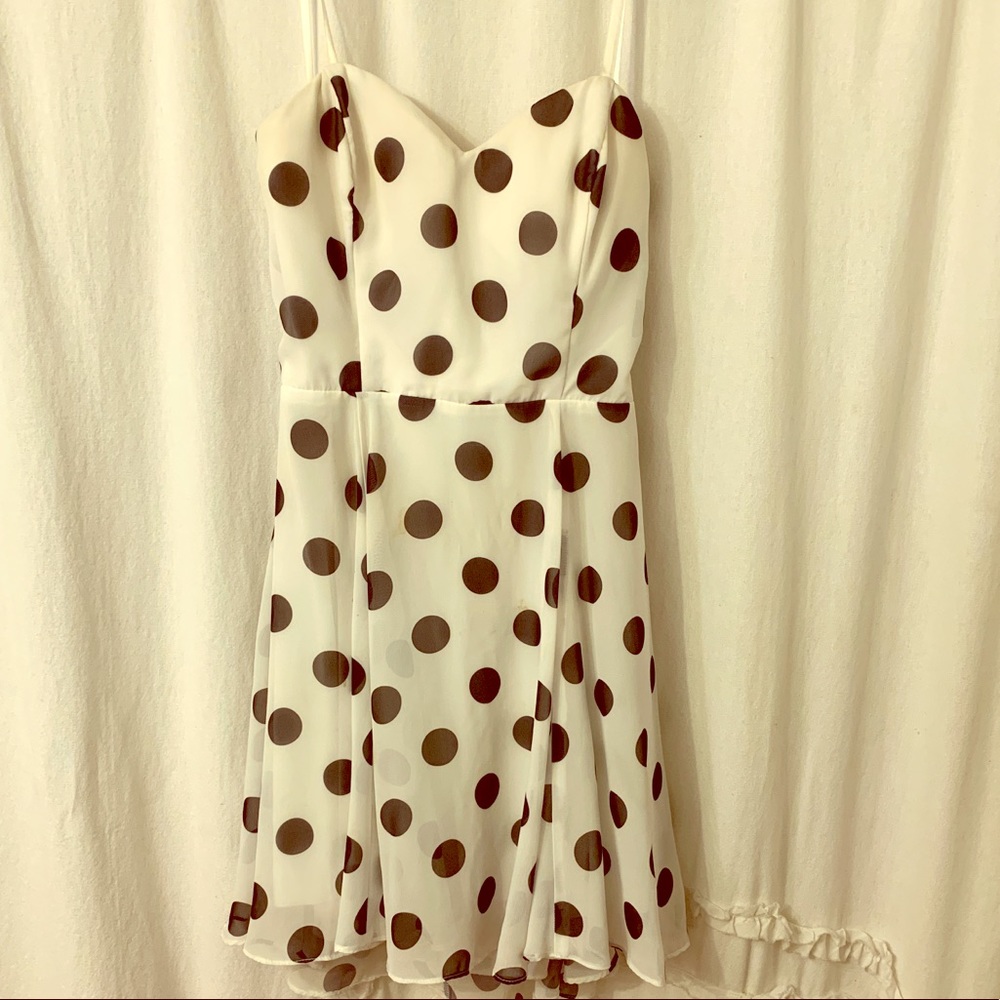 White and Black Polka Dot Dress (strapless)